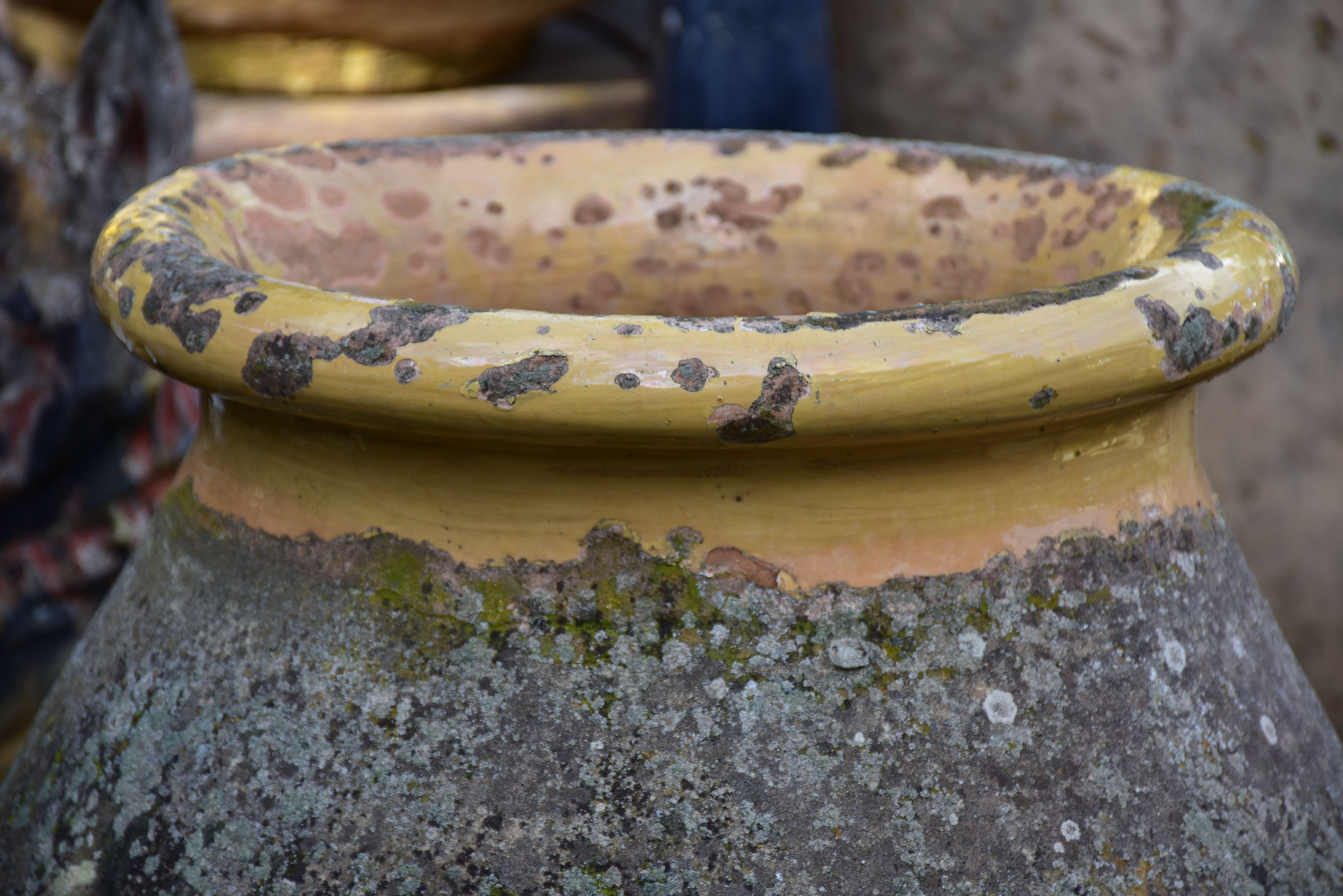Weathered 19th Century French Biot olive jar 35 ¾''
