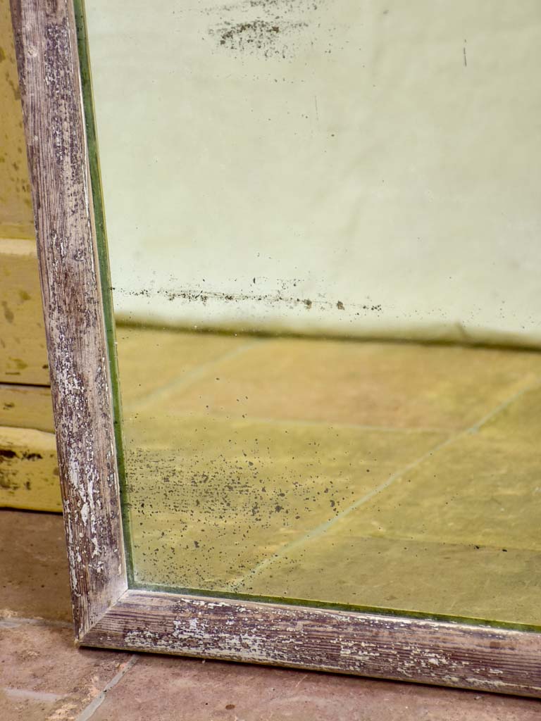 Two rustic antique French mirrors with timber frames