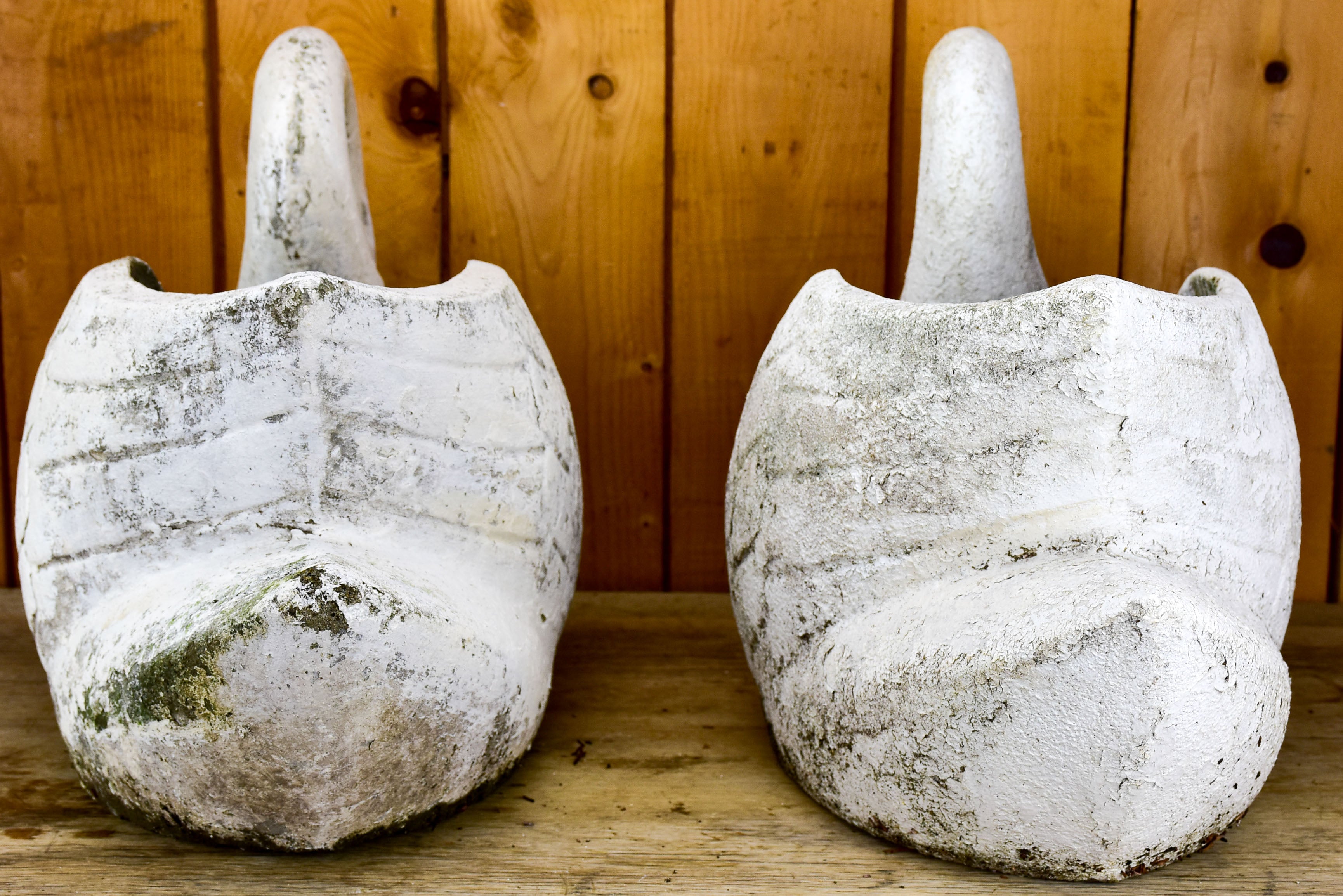Two vintage French swan garden planters
