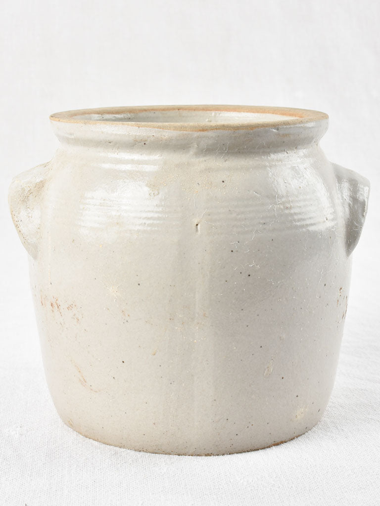 Petite antique French preserving pot - gray crock 6¼"
