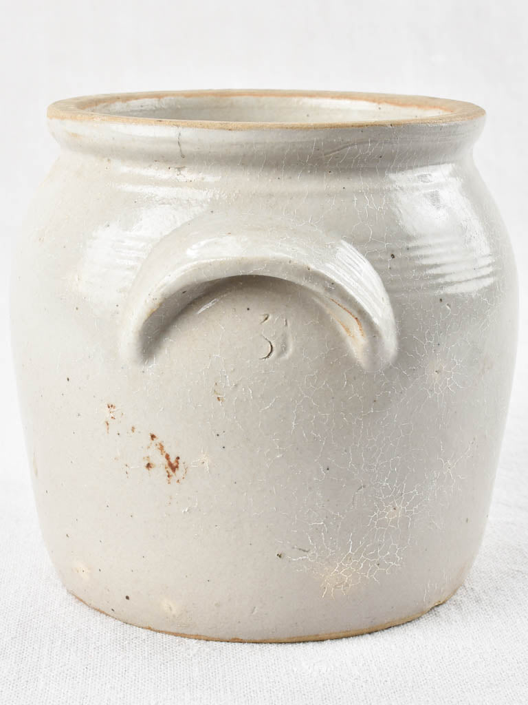 Petite antique French preserving pot - gray crock 6¼"