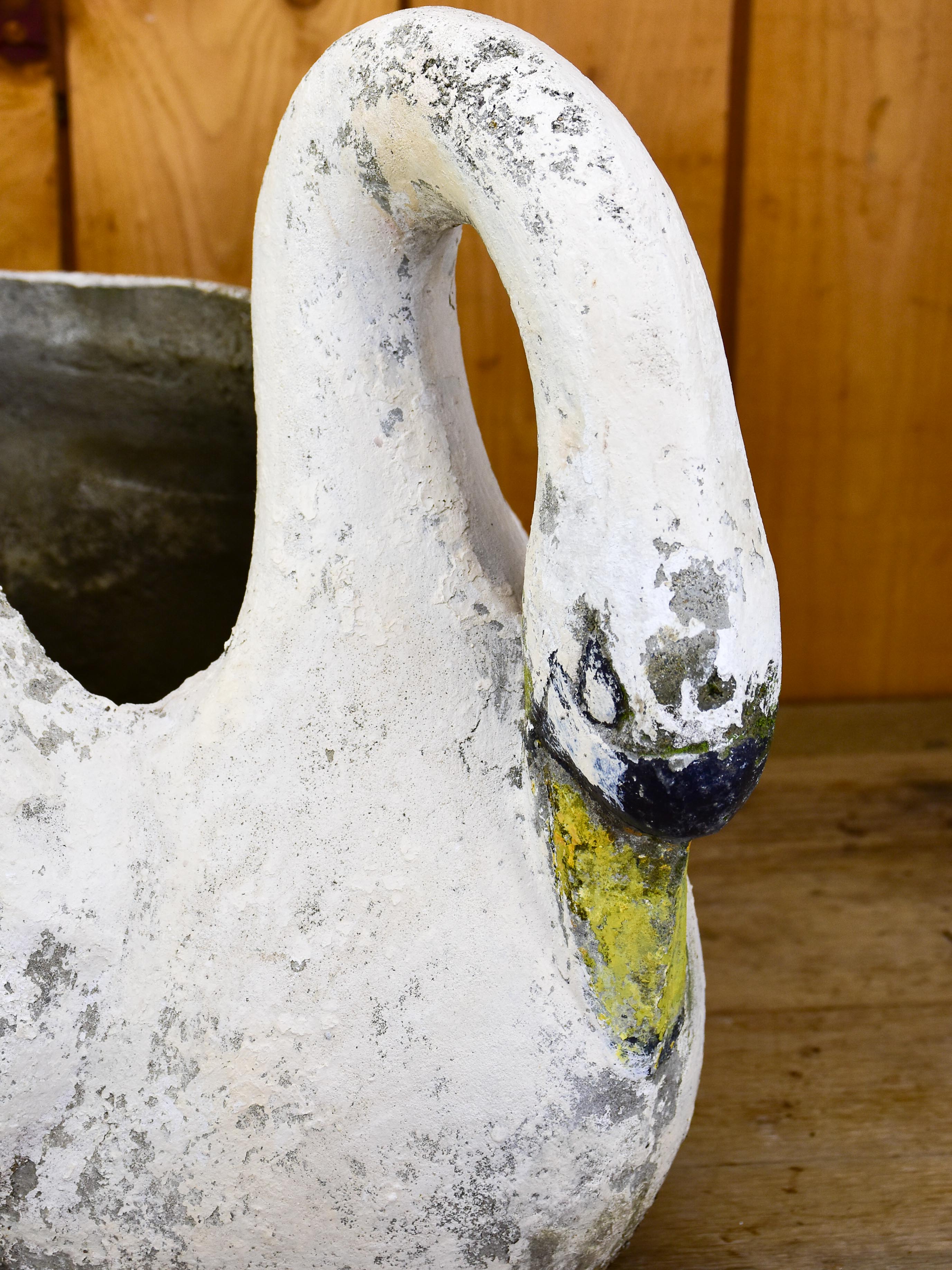 Two vintage French swan garden planters