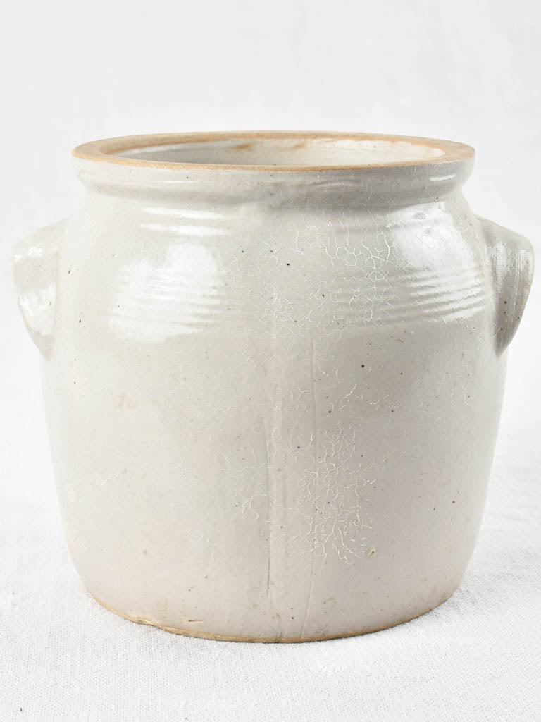 Petite antique French preserving pot - gray crock 6¼"