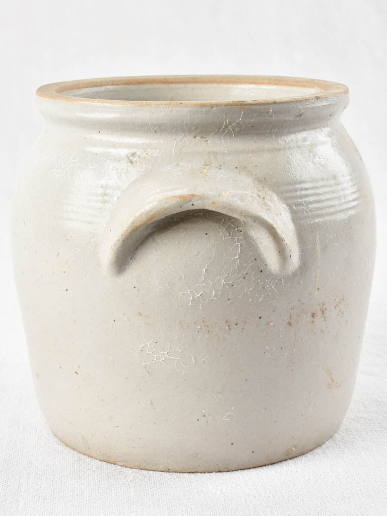 Petite antique French preserving pot - gray crock 6¼"