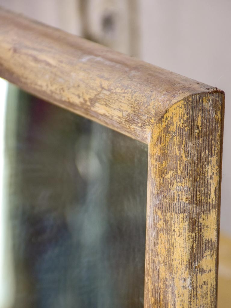 Antique rustic French mirror with simple timber frame 1/2. 26½" x 49½"