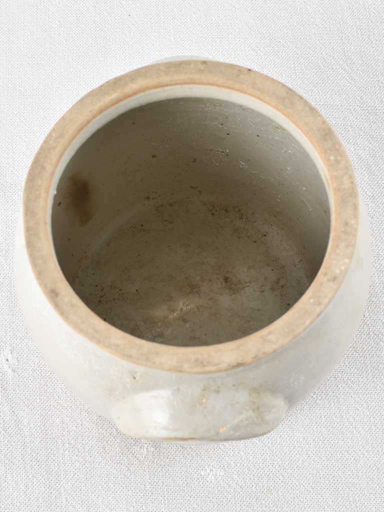 Petite antique French preserving pot - gray crock 6¼"