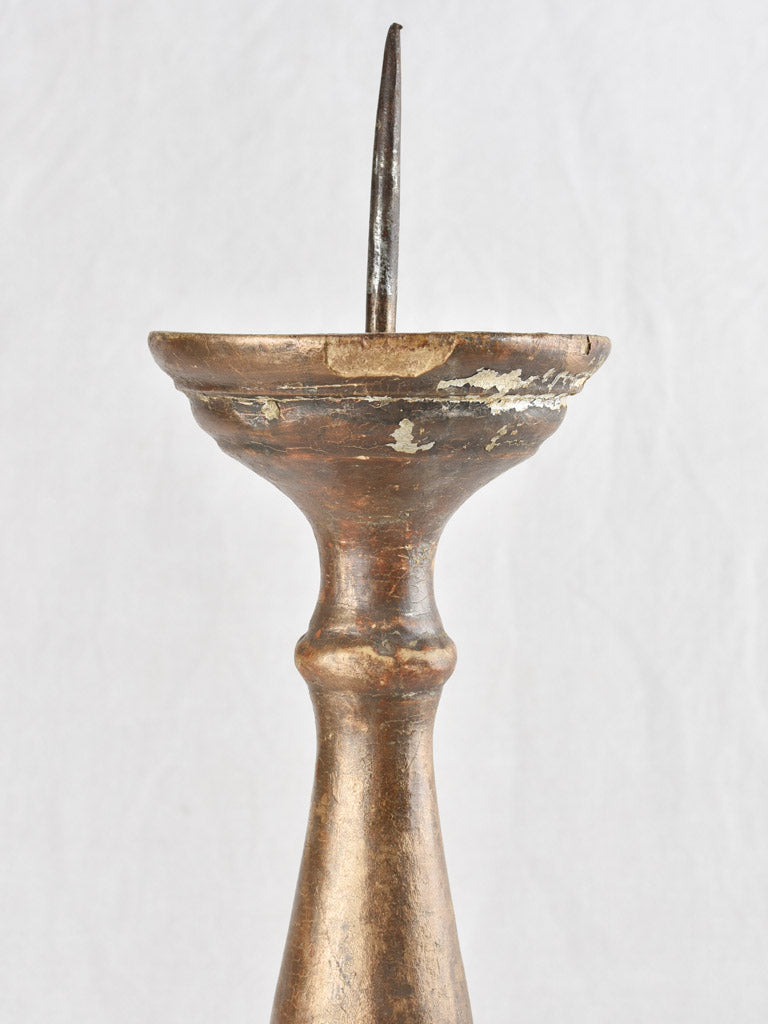 Large rustic altar candlestick antique