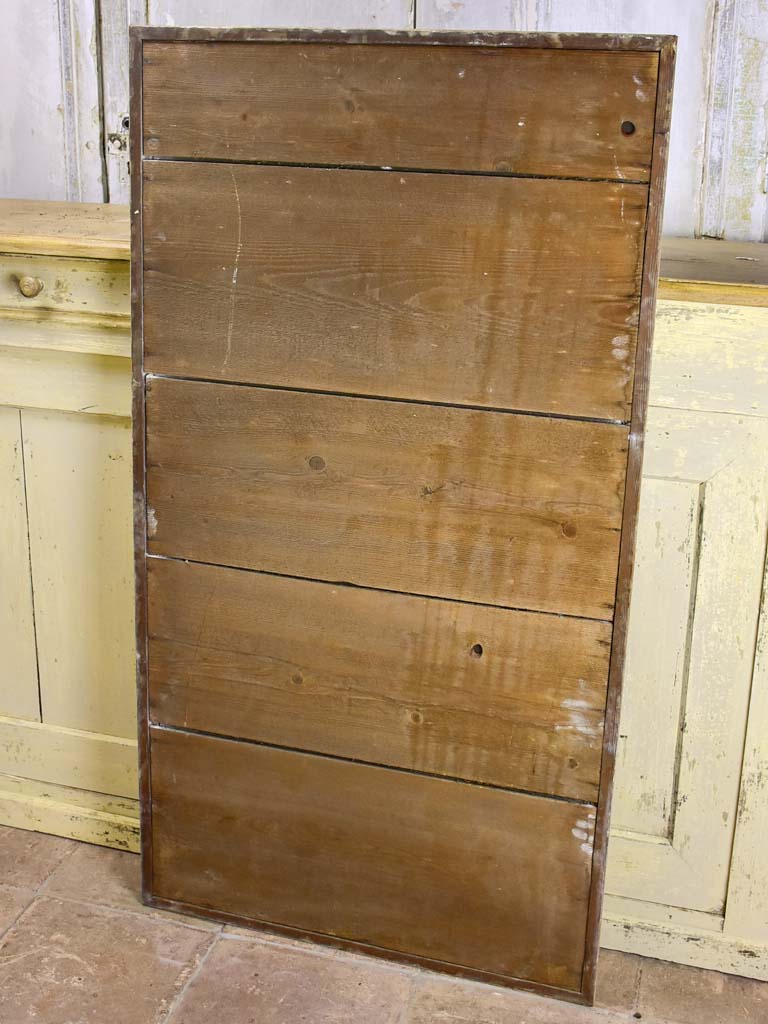 Antique rustic French mirror with simple timber frame 1/2. 26½" x 49½"
