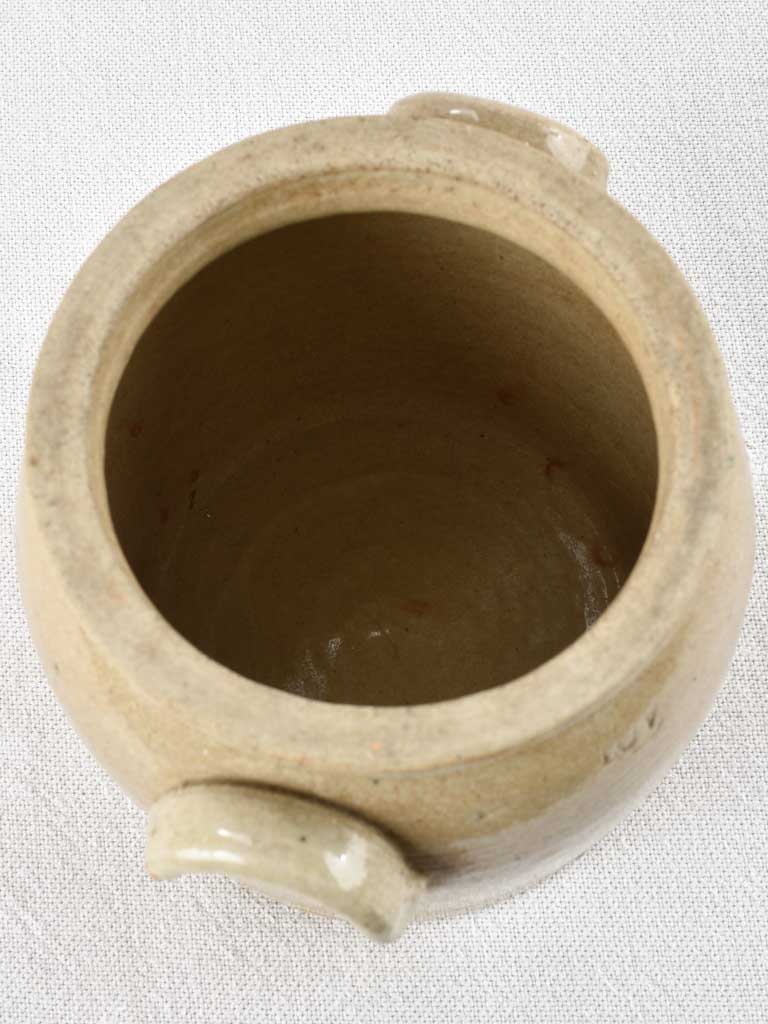 Small antique French preserving pot - gray crock 5½"