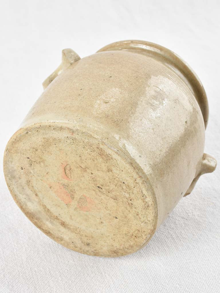 Small antique French preserving pot - gray crock 5½"