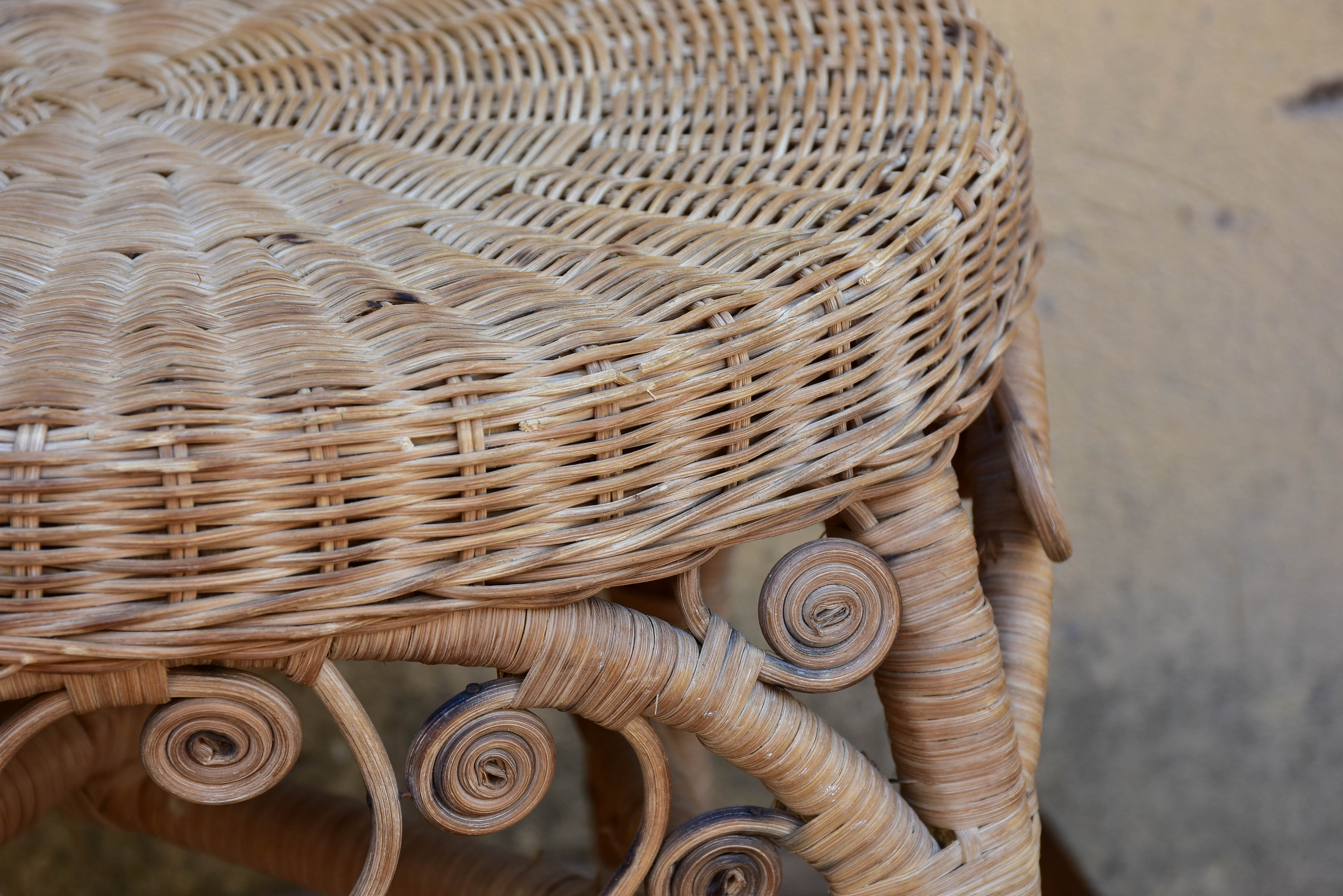 Pair of French vintage cane stools