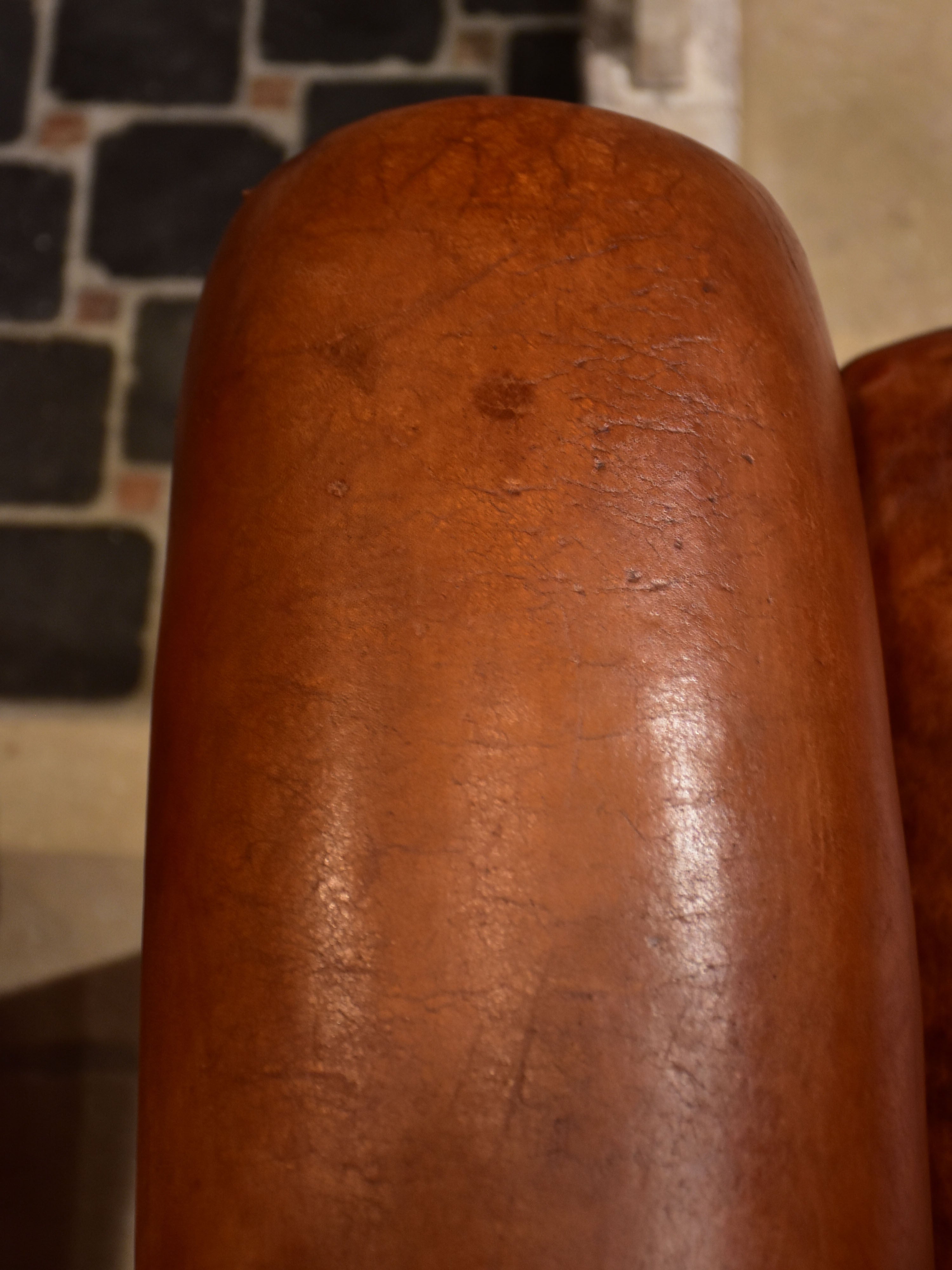 Pair of French moustache back club chairs