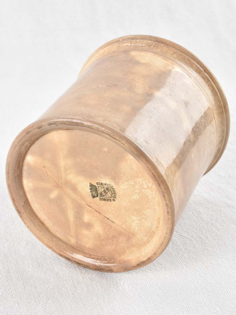 Digoin & Sarregumines preserving pot with mottled glaze 6¼"