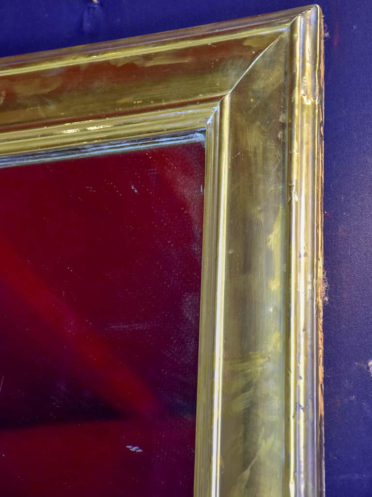 Large early 20th Century French bistro mirror with brass frame