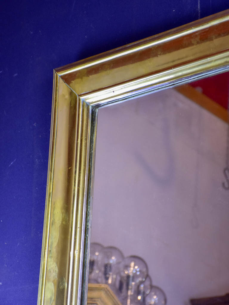 Large early 20th Century French bistro mirror with brass frame