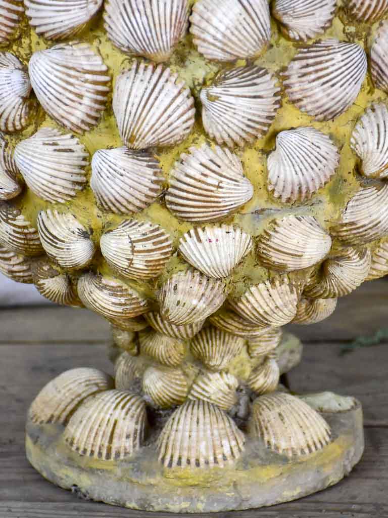 Collection of three mid century French garden planters with seashells