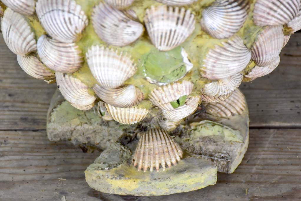 Collection of three mid century French garden planters with seashells
