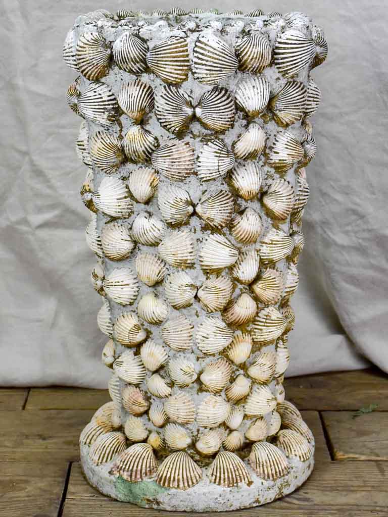 Collection of three mid century French garden planters with seashells