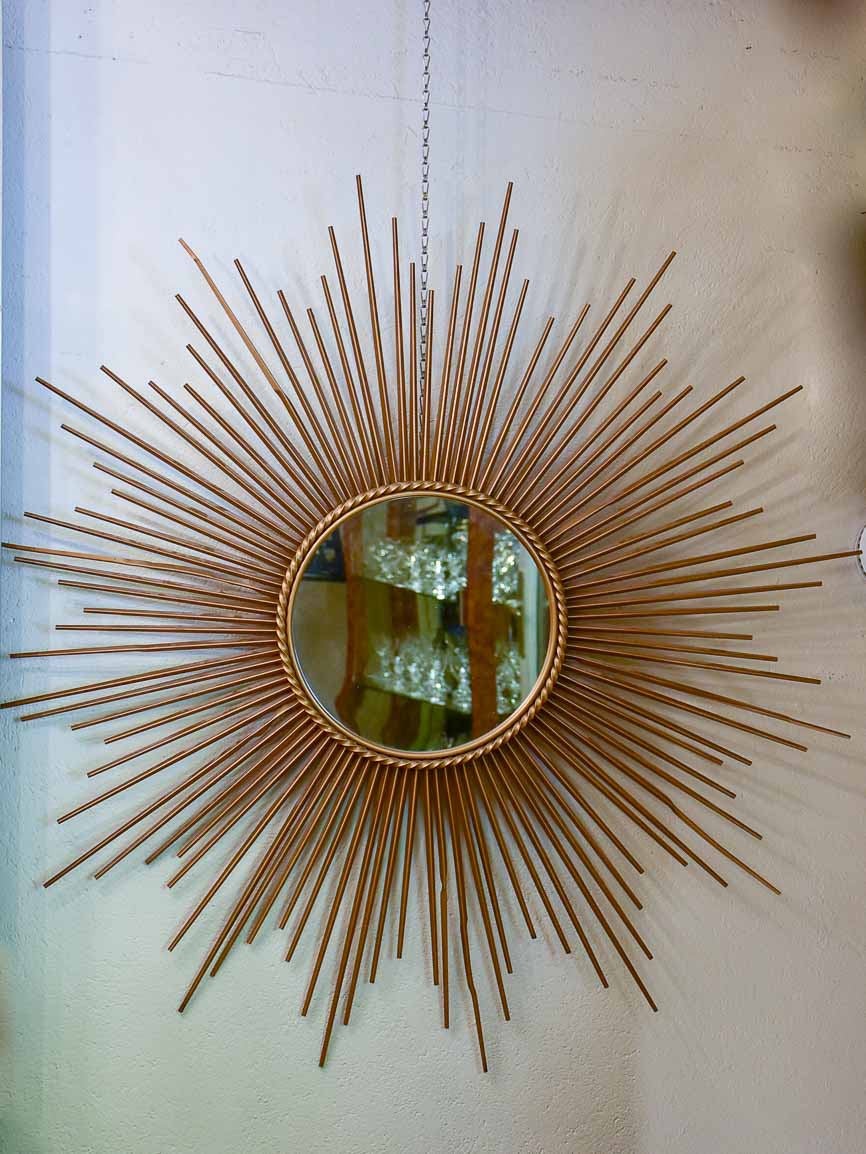 Mid Century Chaty Vallauris sunburst mirror 39 ½" diameter