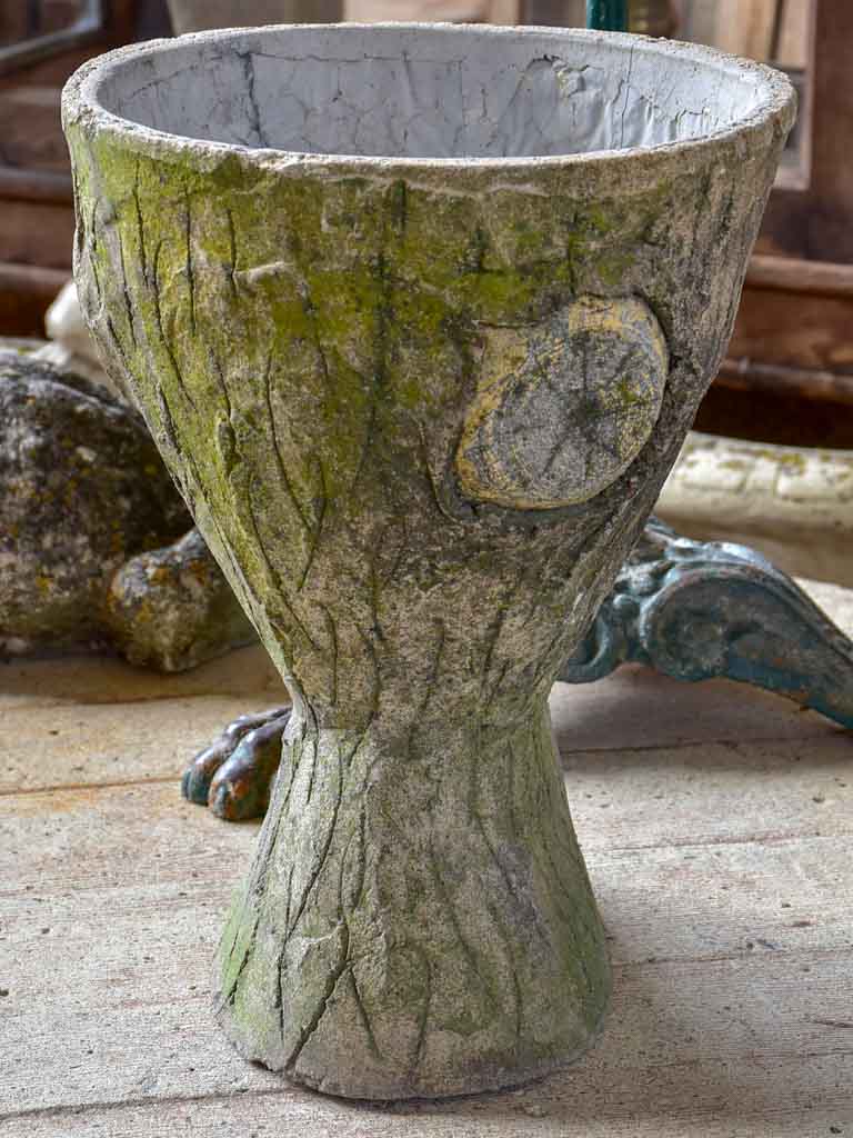 Pair of hourglass faux bois garden planters