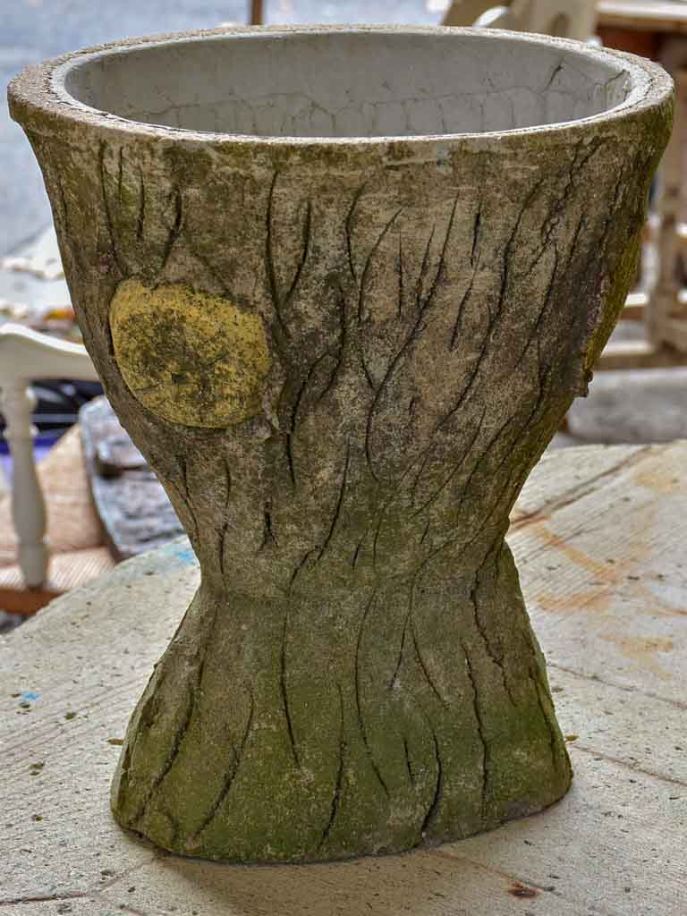 Pair of hourglass faux bois garden planters