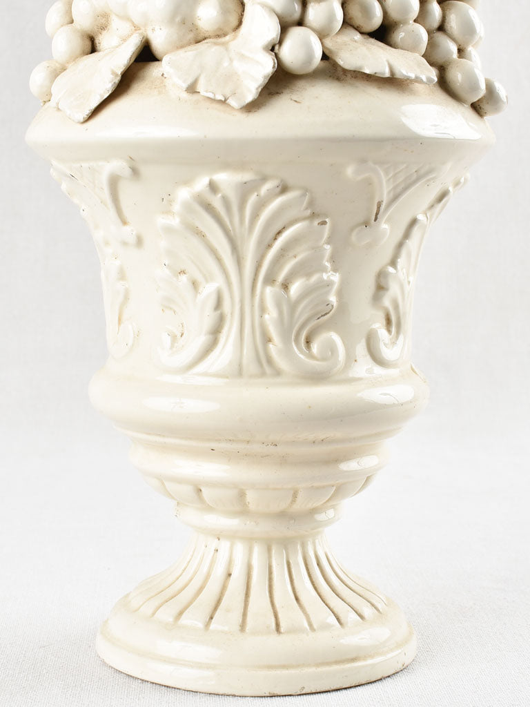 Aged Italian Ceramic Grapes Display