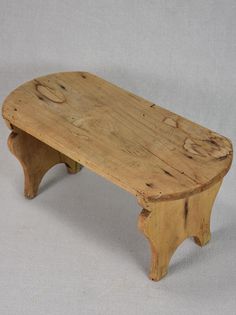 Vintage French wooden footstool