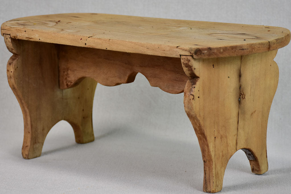Vintage French wooden footstool