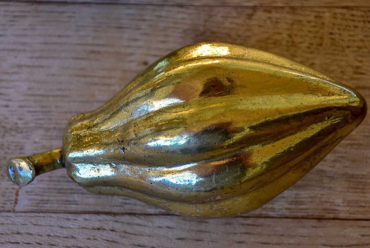 Two bronze mid-century fruit sculptures