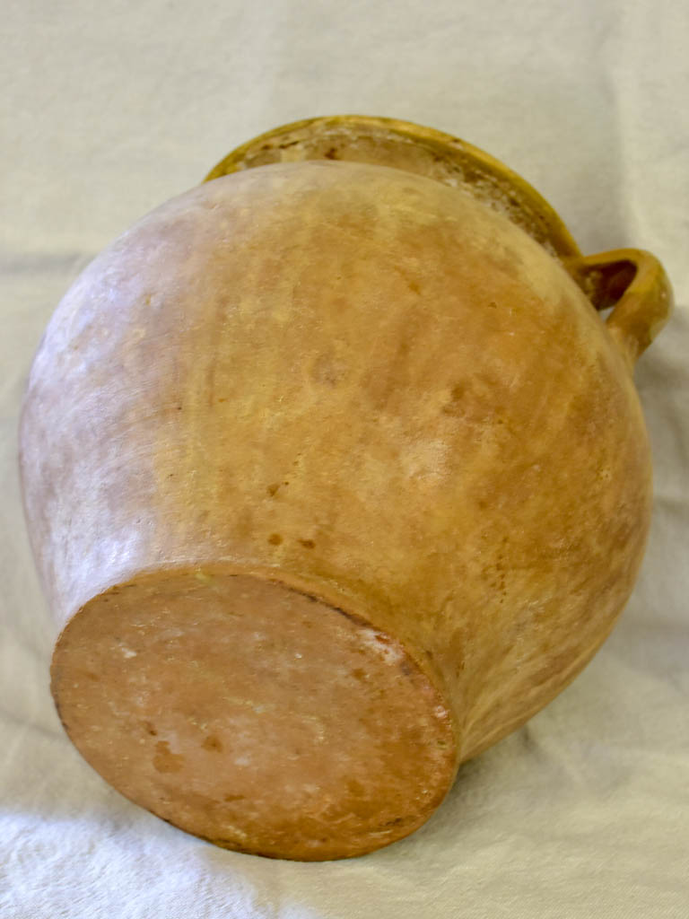 Rustic antique French confit pot - unglazed surface 9"