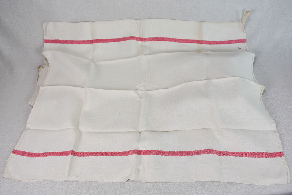 Collection of 6 French linen tea towels with monograms 29½" x 24¾"