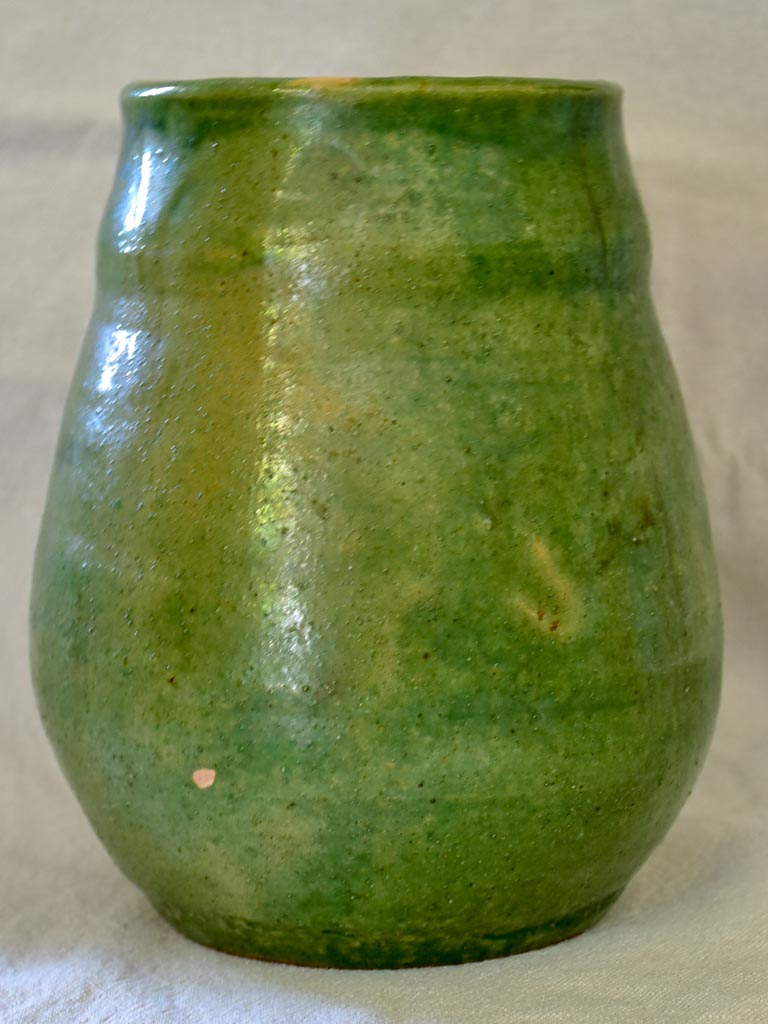 20th Century green glazed preserving pot from Dieulefit 7½"