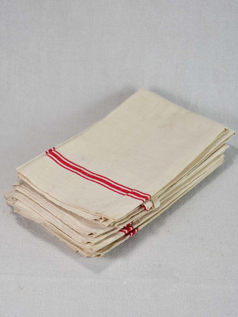 Lot of 7 large antique French tea towels 24½" x 28"