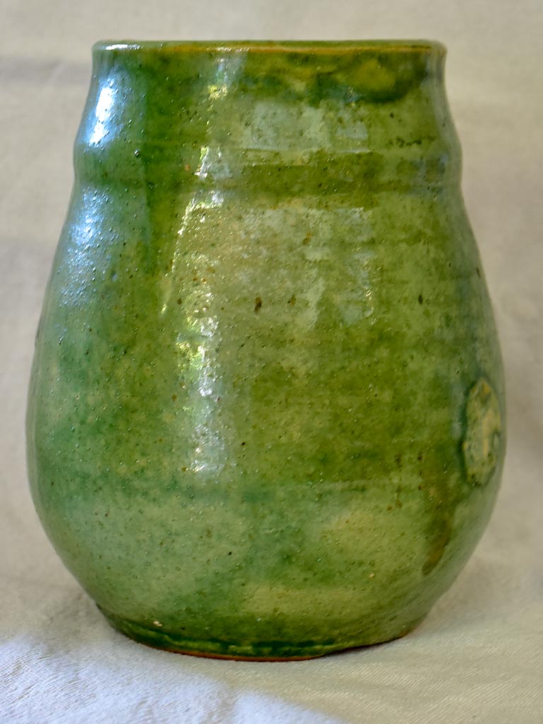 20th Century green glazed preserving pot from Dieulefit 7½"
