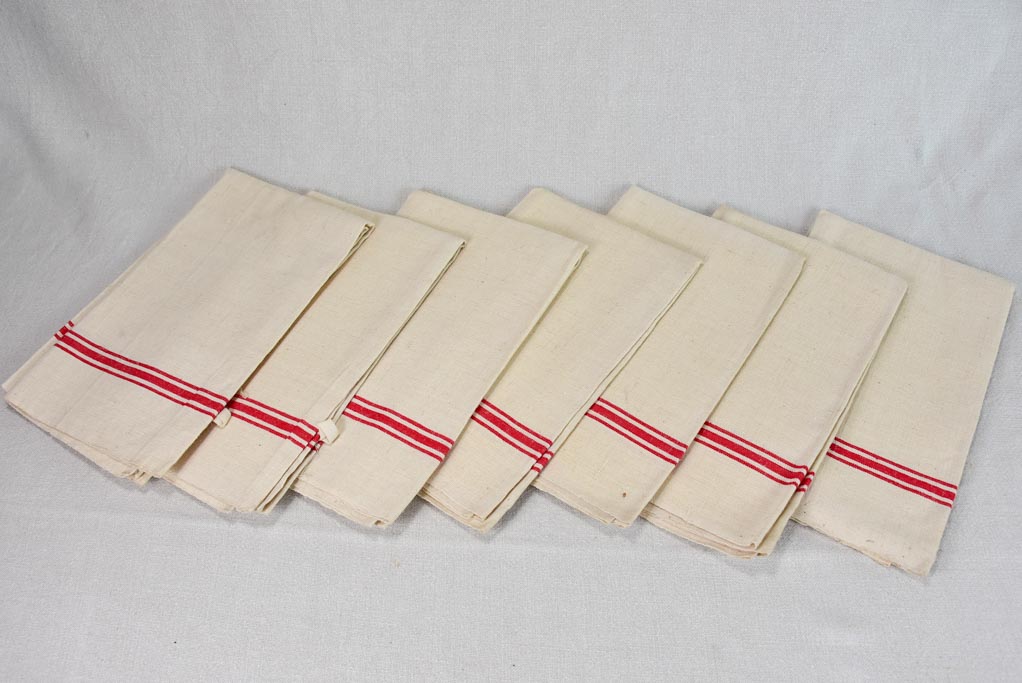 Lot of 7 large antique French tea towels 24½" x 28"