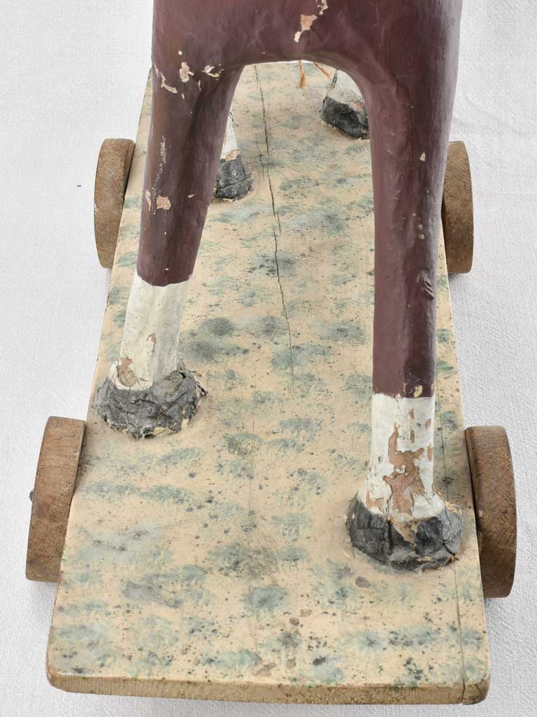 Rustic wooden vintage pull toy