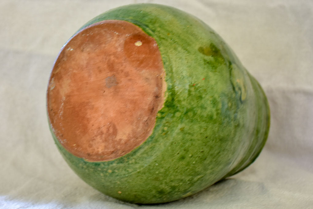 20th Century green glazed preserving pot from Dieulefit 7½"