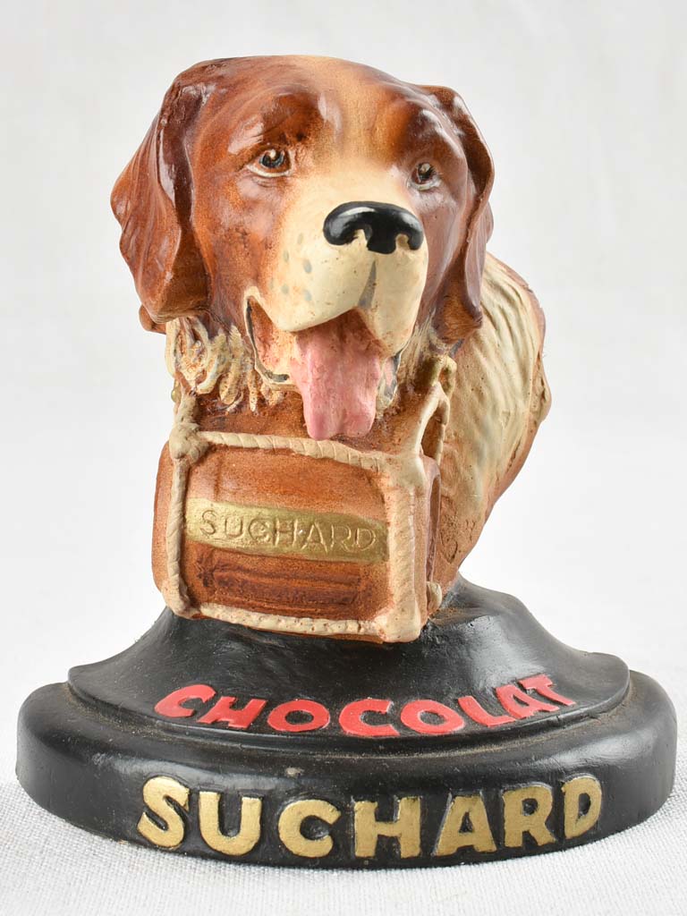 Vintage Chocolate Suchard advertising sculpture - dog 6"