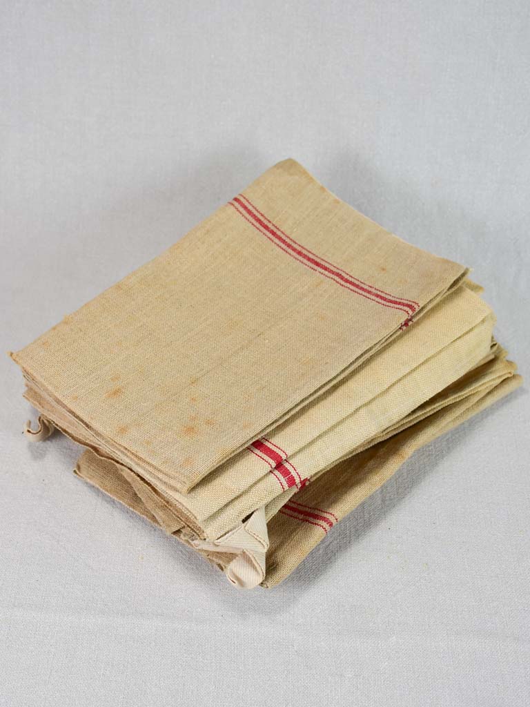 10 antique French Hemp tea towels 23¼" x 30"