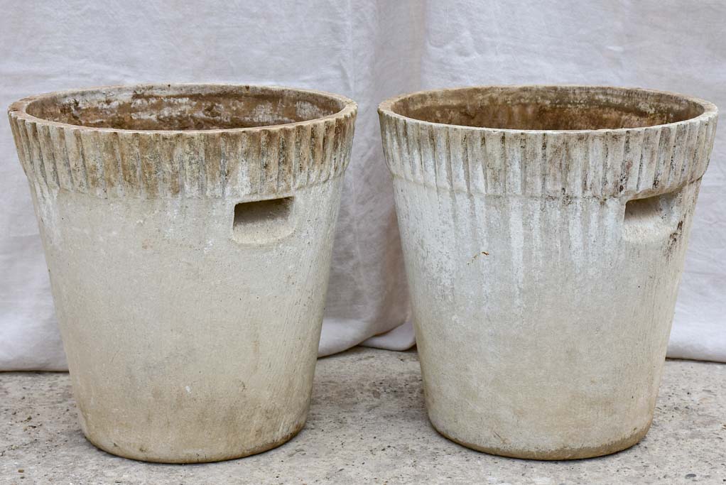 Pair of mid-century tapered Willy Guhl garden planters 18"