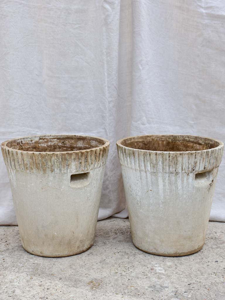 Pair of mid-century tapered Willy Guhl garden planters 18"