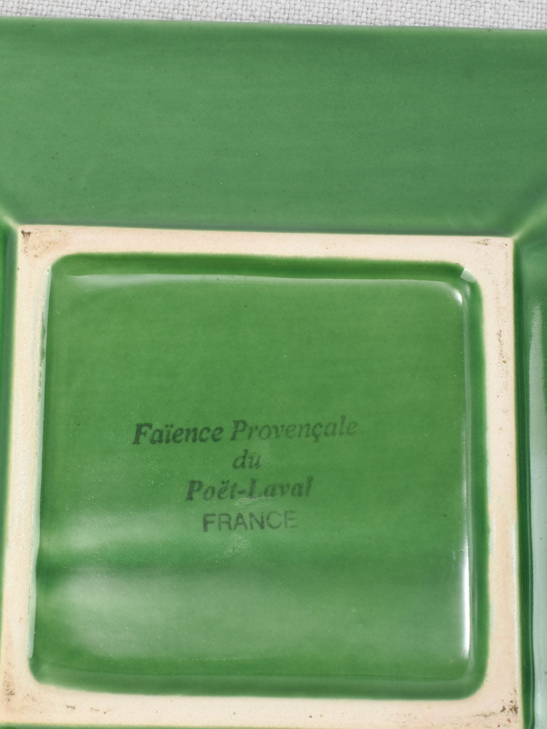 Set of of 24 square plates with green glaze 7½" & 9¾"