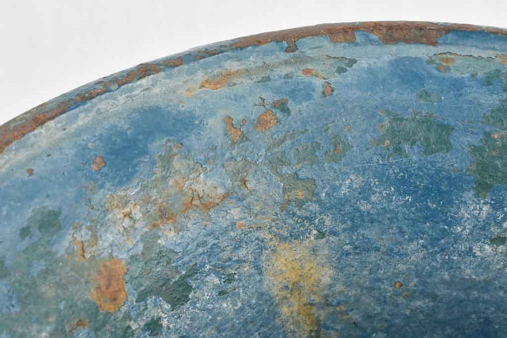 Pair of 19th century cast iron planters w/ blue paint finish 12¼"