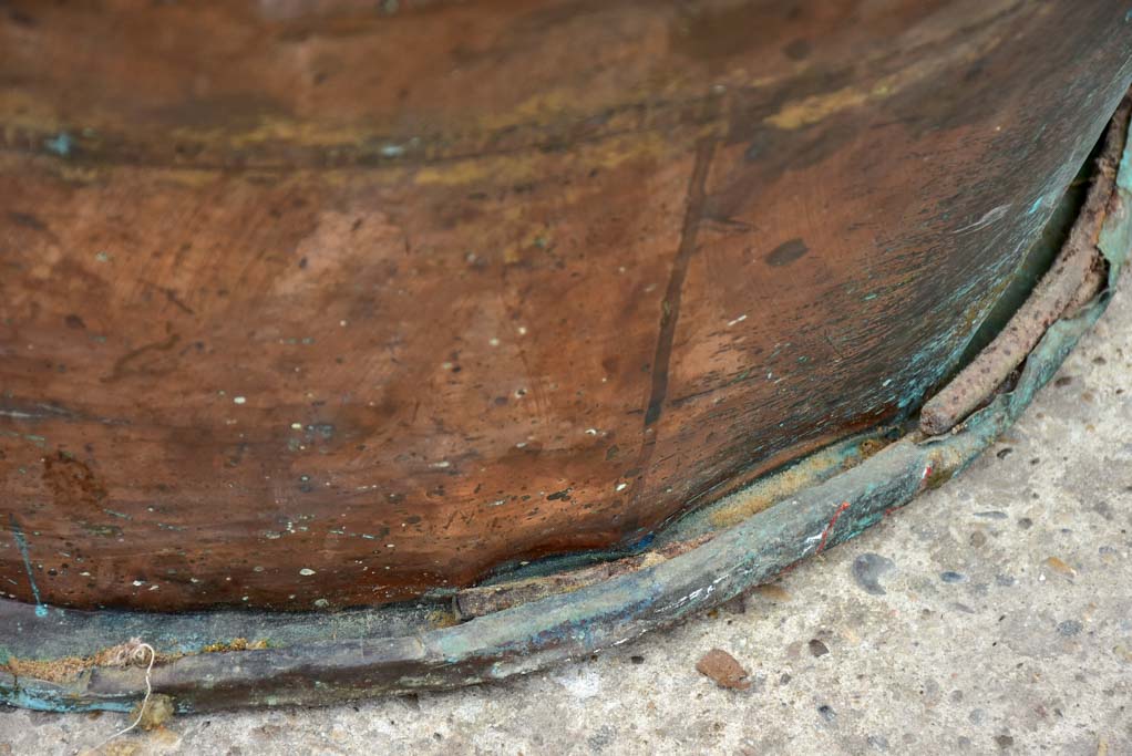 19th Century French chocolate copper cauldron 24¾"