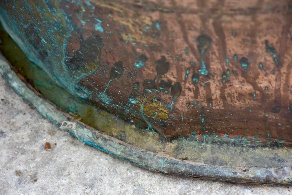 19th Century French chocolate copper cauldron 24¾"
