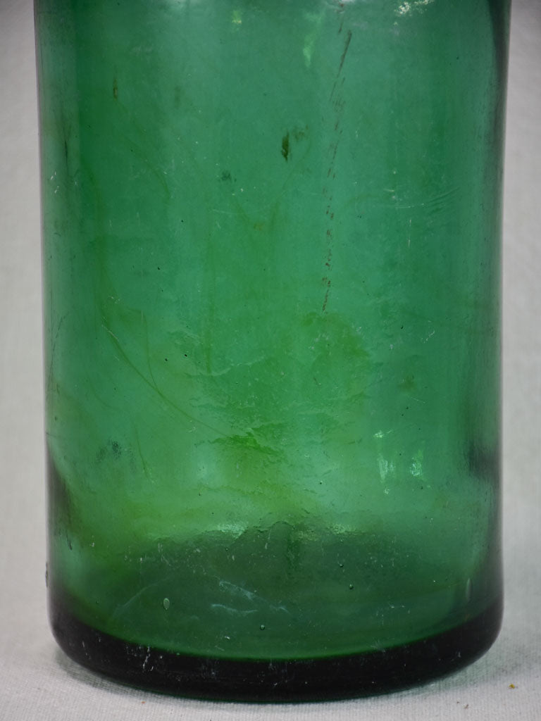 Large antique seltzer bottle - green 14½"