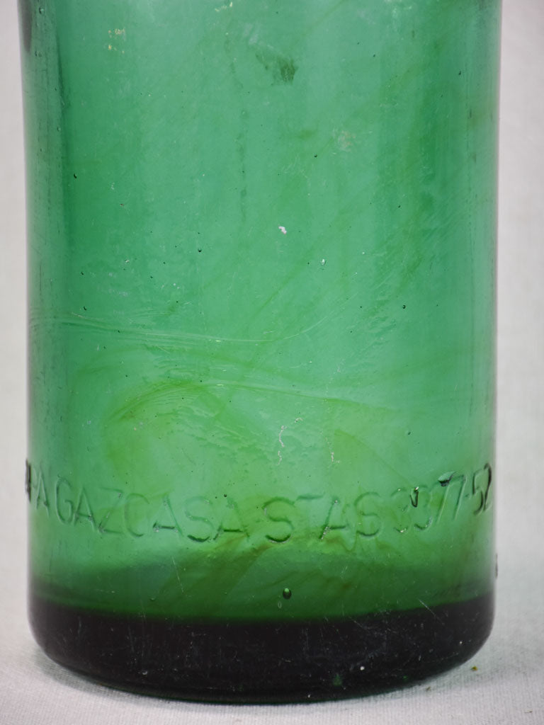 Large antique seltzer bottle - green 14½"