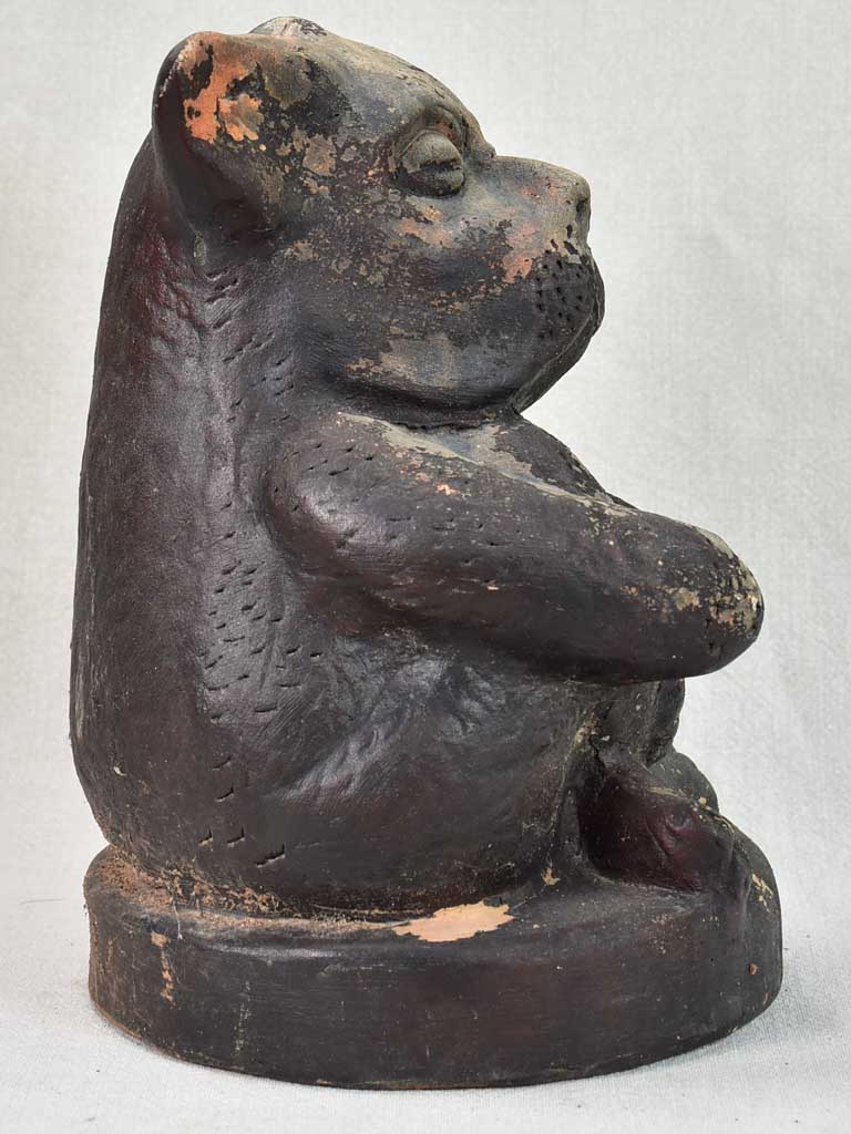 Vintage clay gargoyle sculpture