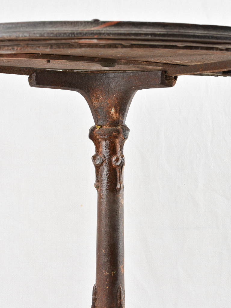 Art Deco French bistro table with clock face top 25¼"