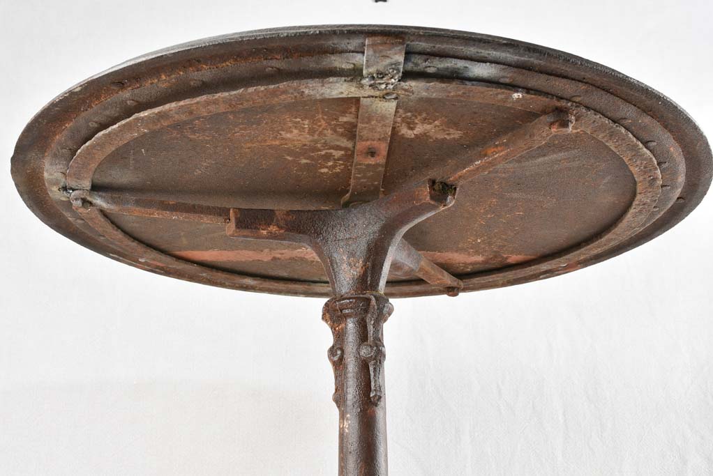 Art Deco French bistro table with clock face top 25¼"